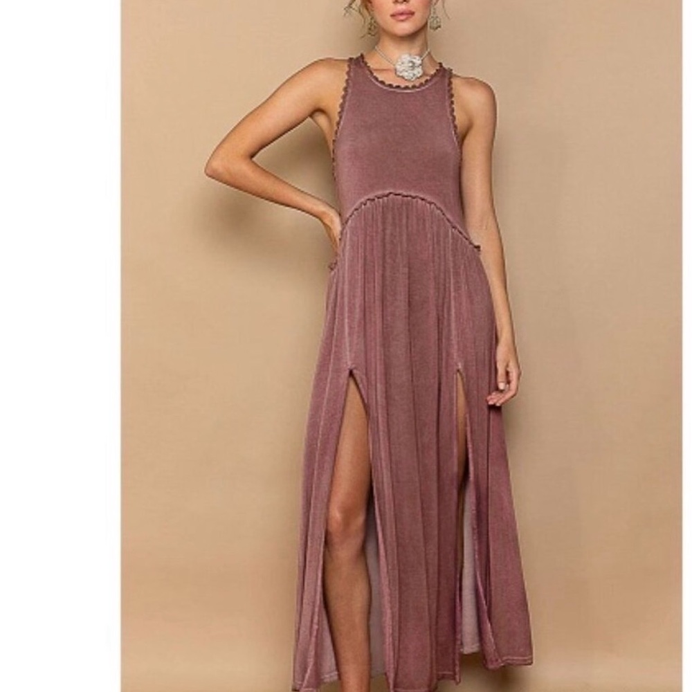 POL Sleeveless Dusty Rose Maxi Dress Size S NWOT